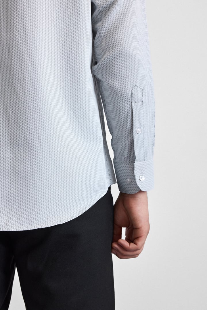 Gri Regular Klasik Yaka Casual Gömlek