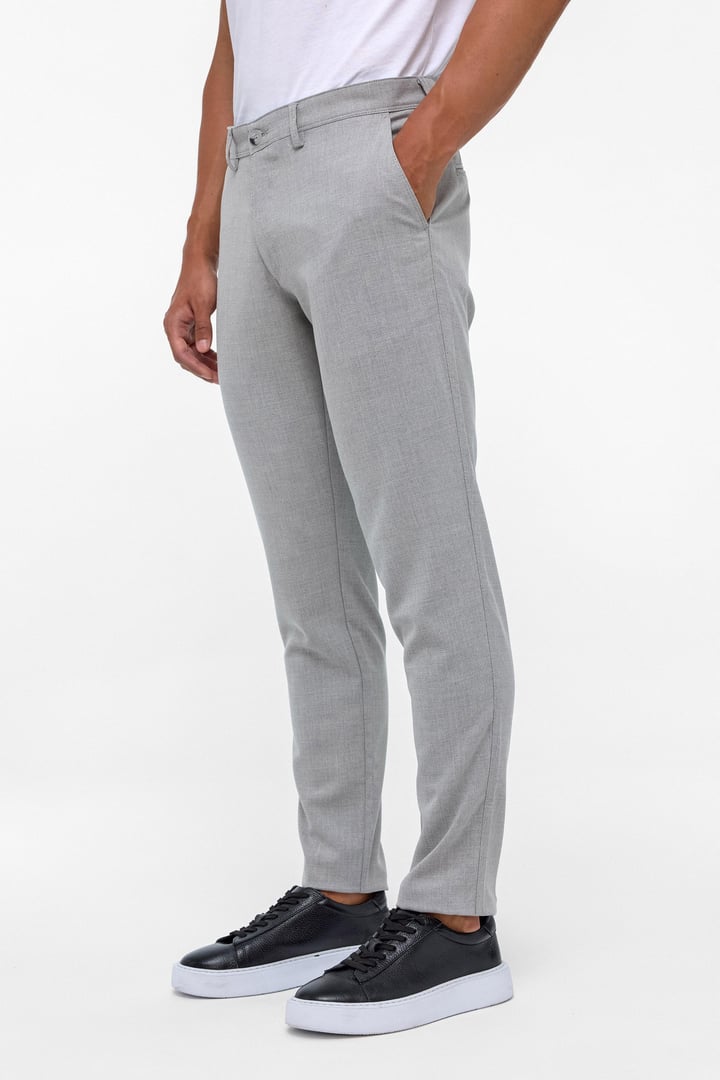 Gri Slim Fit Desenli Kumaş Pantolon