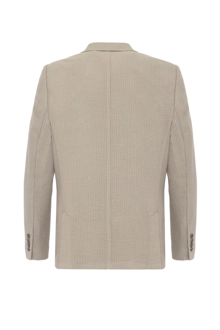 Haki Slim Fit Desenli Mono Yaka 6 Drop Ceket