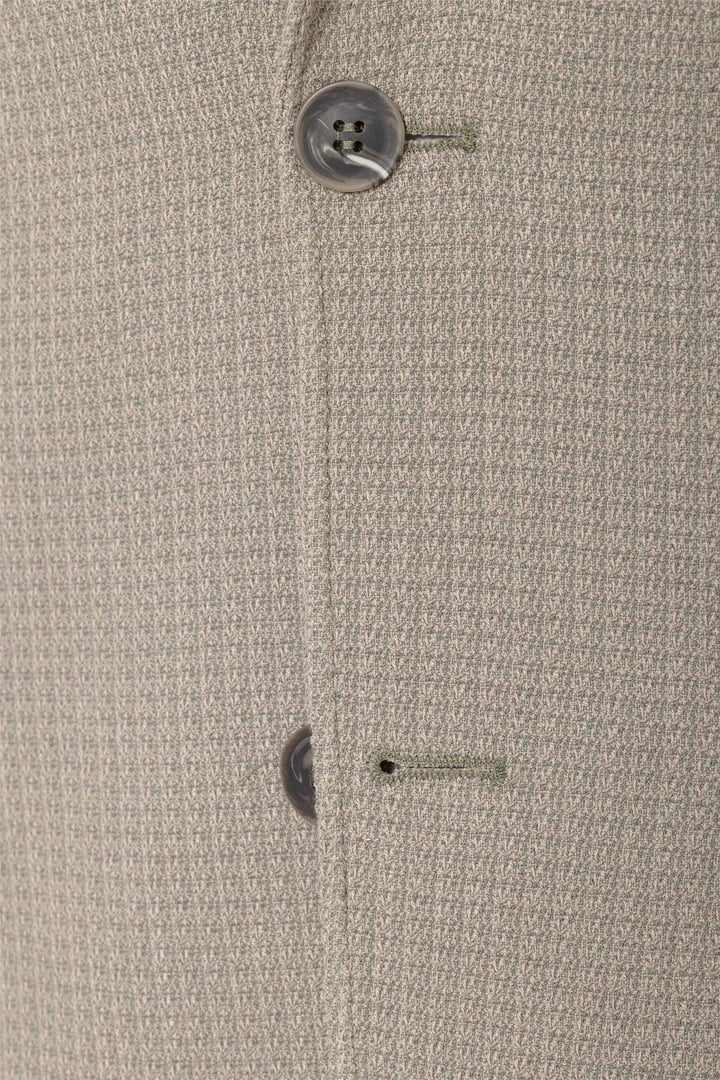 Haki Slim Fit Desenli Mono Yaka 6 Drop Ceket