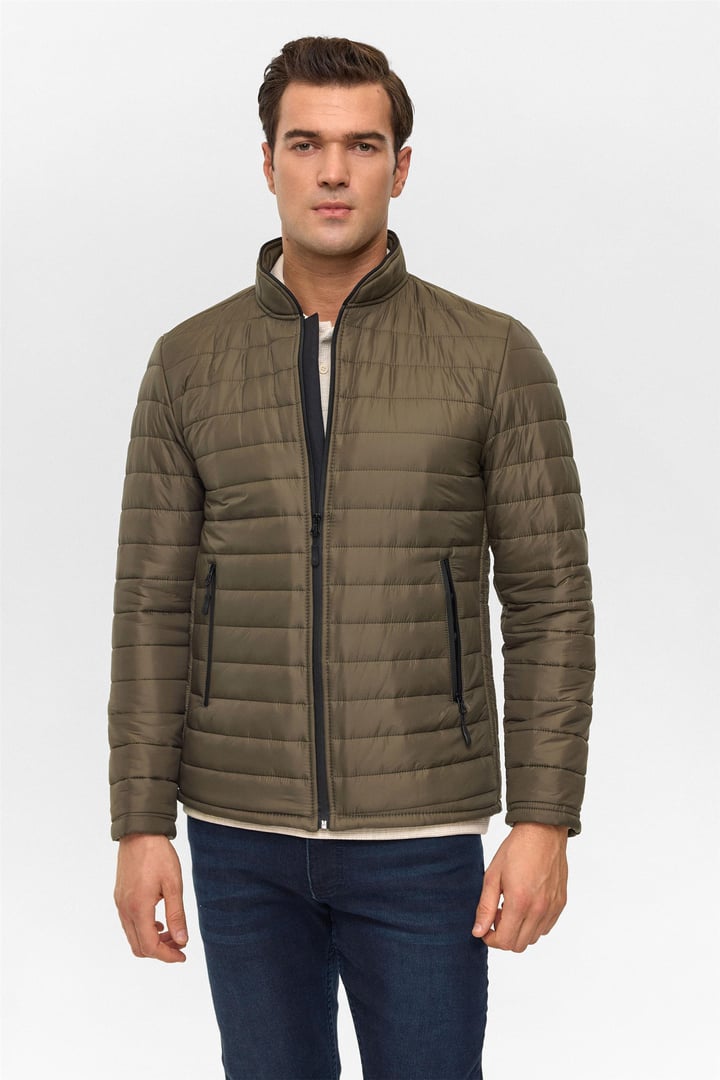 Haki Slim Kapitone Mont