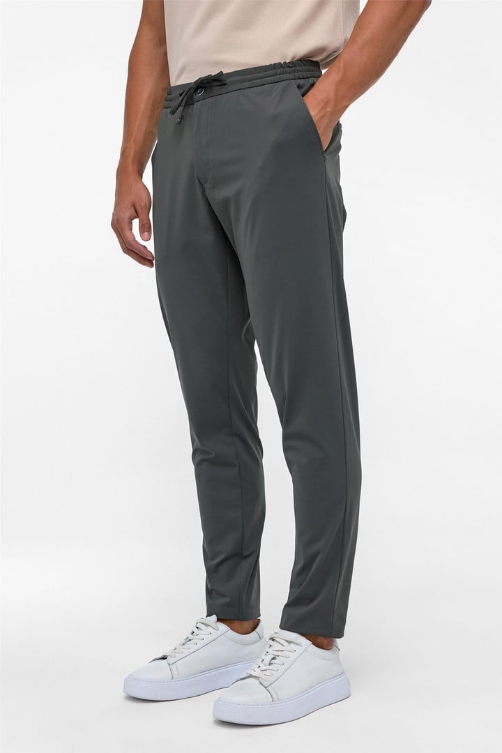 Koyu Haki Slim Armürlü Jogger Pantolon