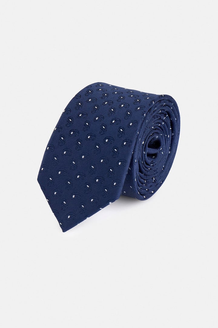 Lacivert Baskılı Kravat