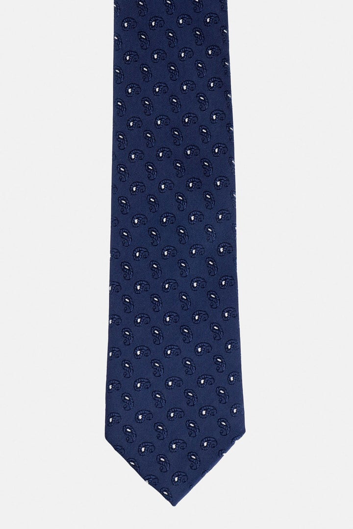 Lacivert Baskılı Kravat