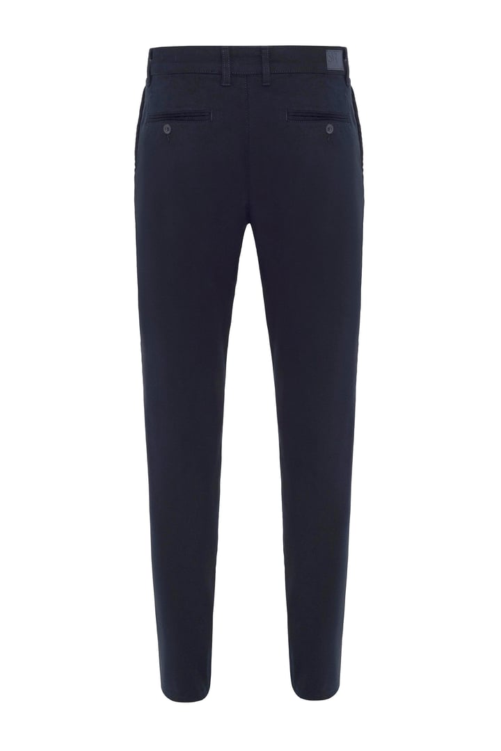 Lacivert Regular Armürlü Chino Pantolon