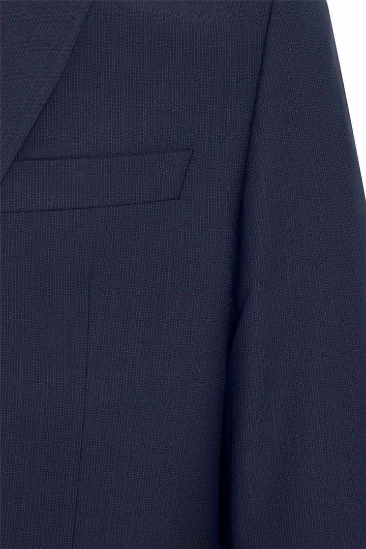 Lacivert Regular Desenli Kruvaze Yaka 4 Drop Klasik Takım Elbise