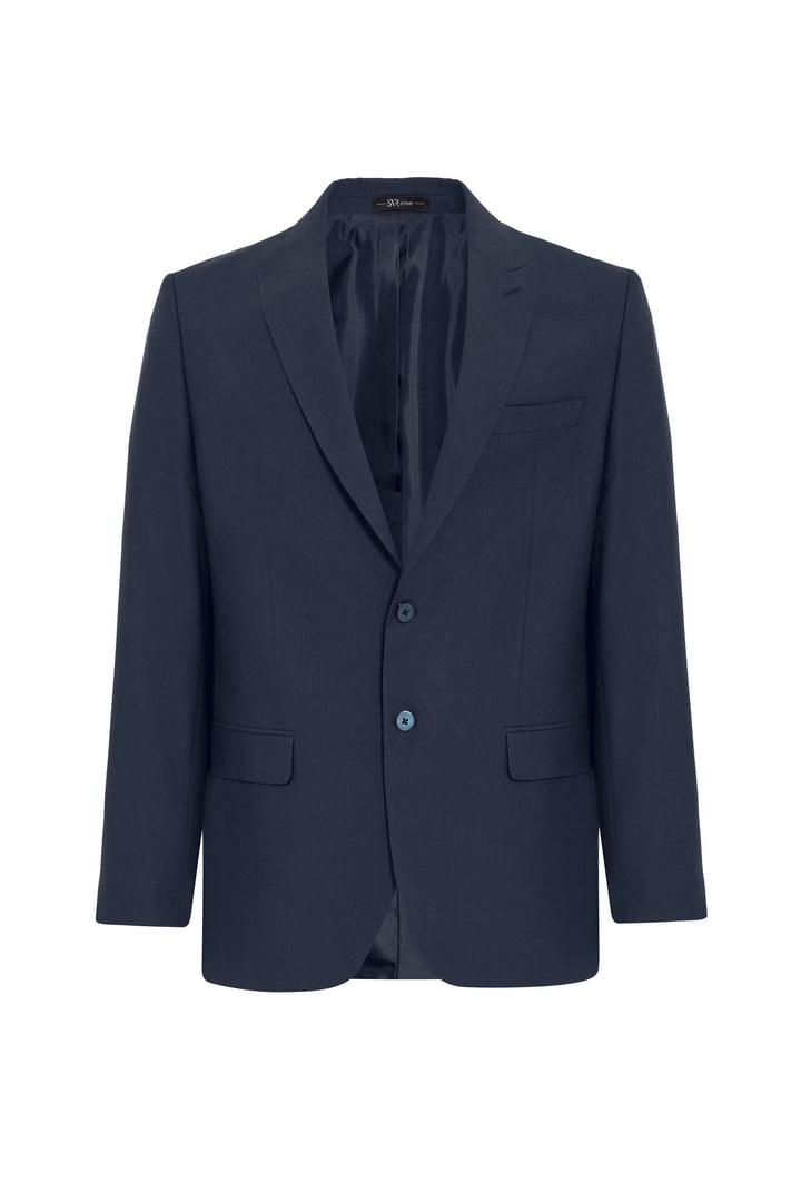 Lacivert Regular Desenli Kruvaze Yaka 4 Drop Klasik Takım Elbise