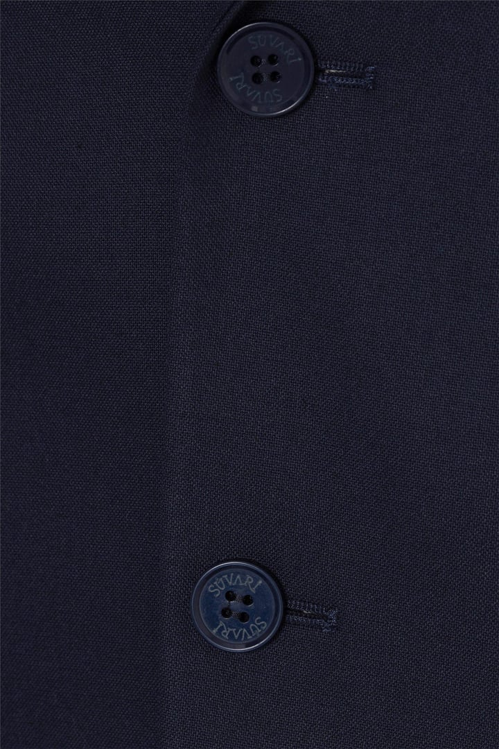 Lacivert Regular Düz Mono Yaka 4 Drop Klasik Takım Elbise