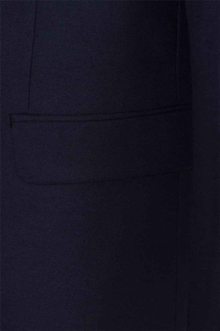 Lacivert Regular Düz Mono Yaka 4 Drop Klasik Takım Elbise