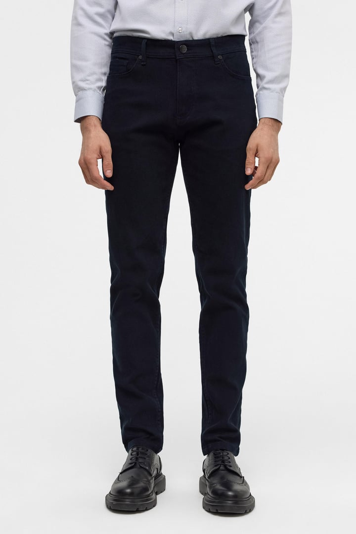 Lacivert Slim 5 Cep Kalıp Düz Pantolon