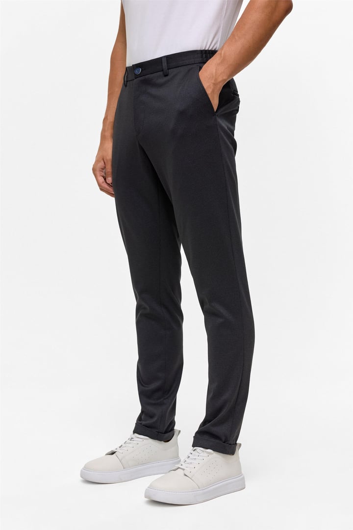 Lacivert Slim Armürlü Jogger Pantolon