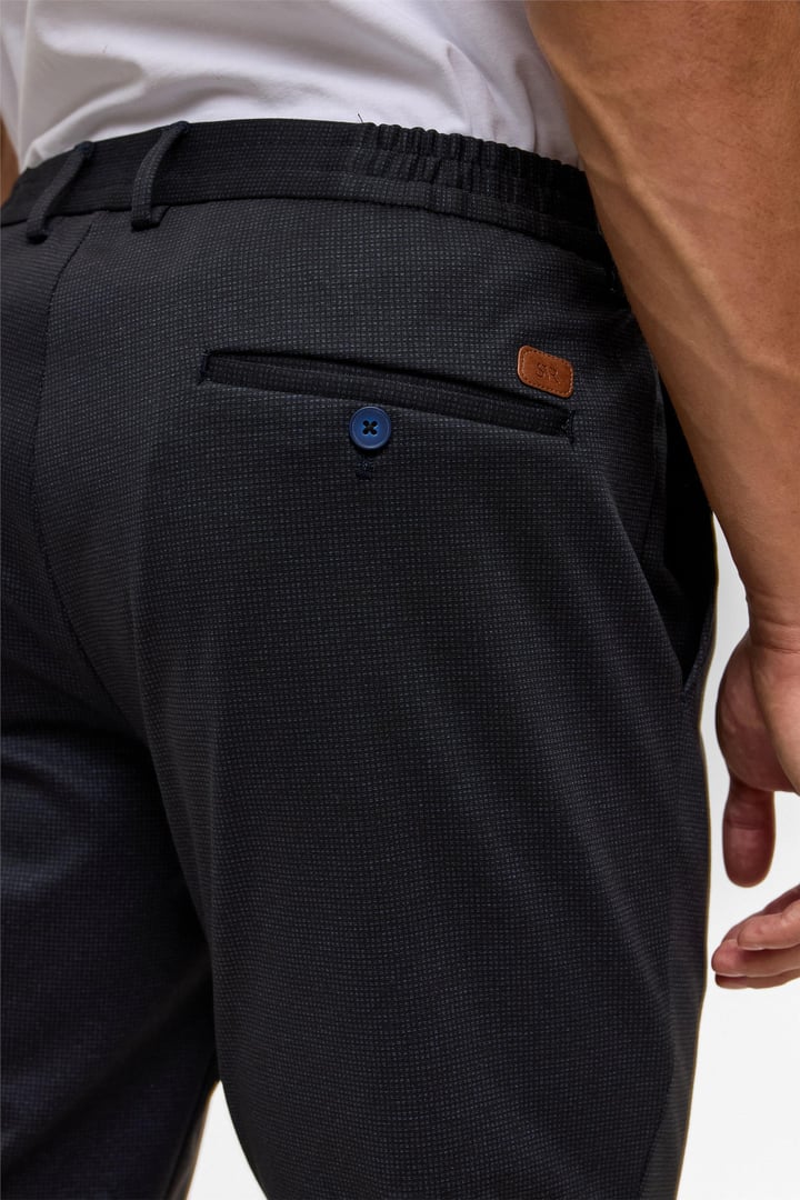 Lacivert Slim Armürlü Jogger Pantolon