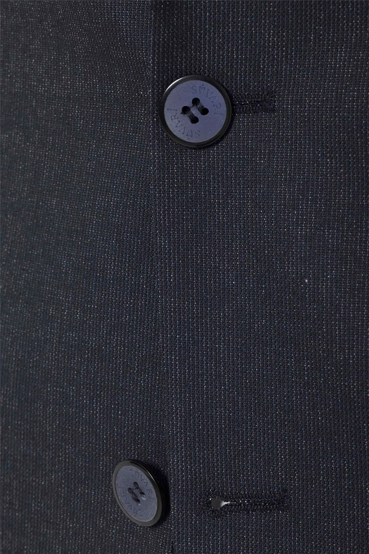 Lacivert Slim Fit Desenli Sivri Yaka 6 Drop Klasik Takım Elbise