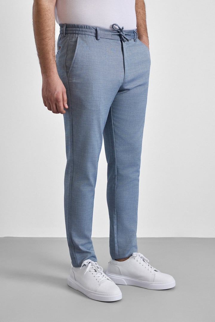 Lacivert Slim Düz Jogger Pantolon