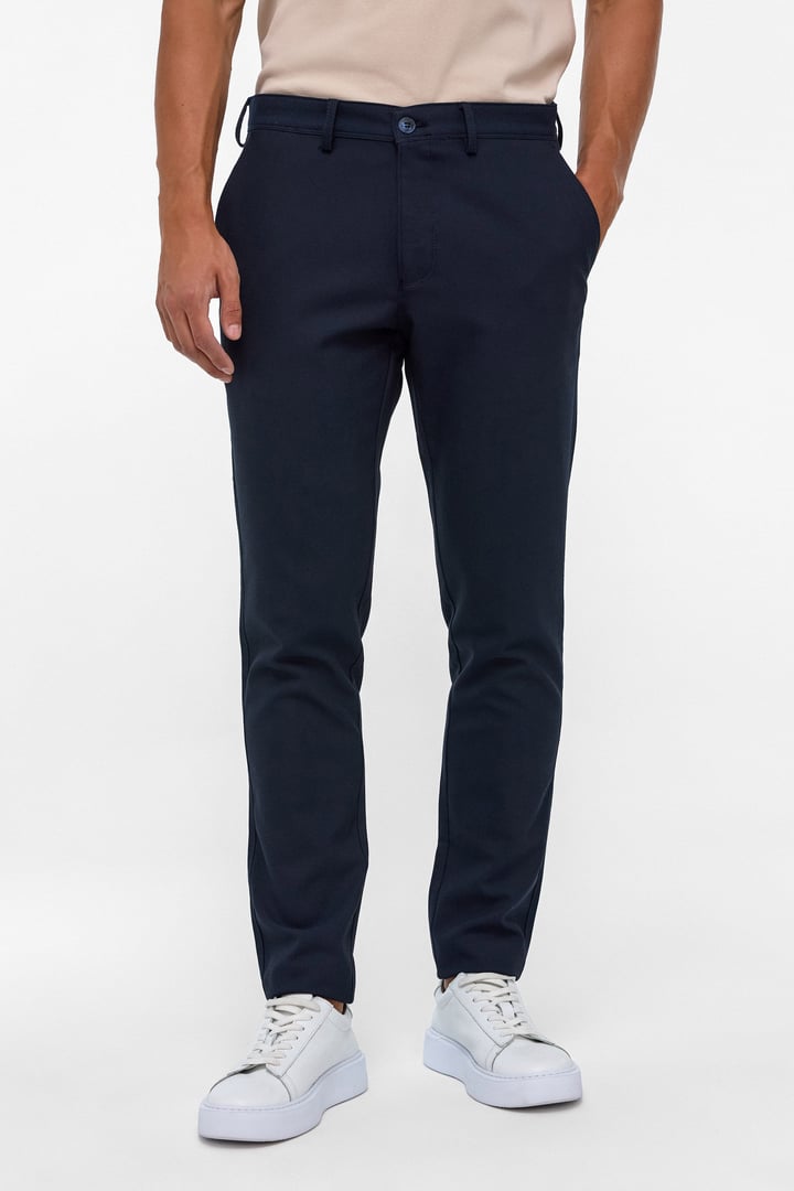 Lacivert Slim Fit Desenli Kumaş Pantolon