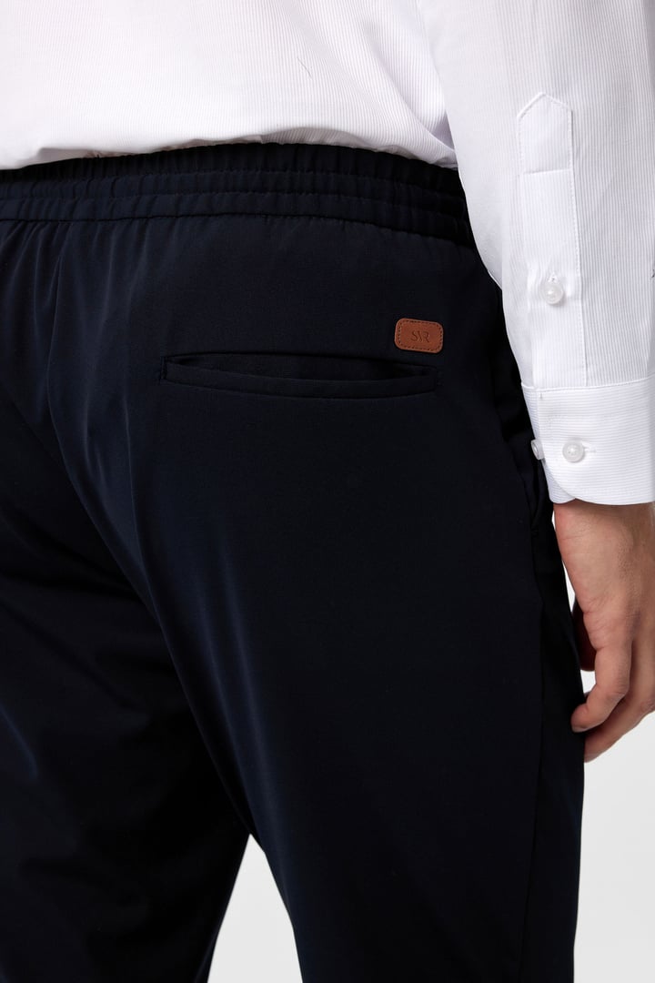 Lacivert Slim Fit Düz Jogger Pantolon