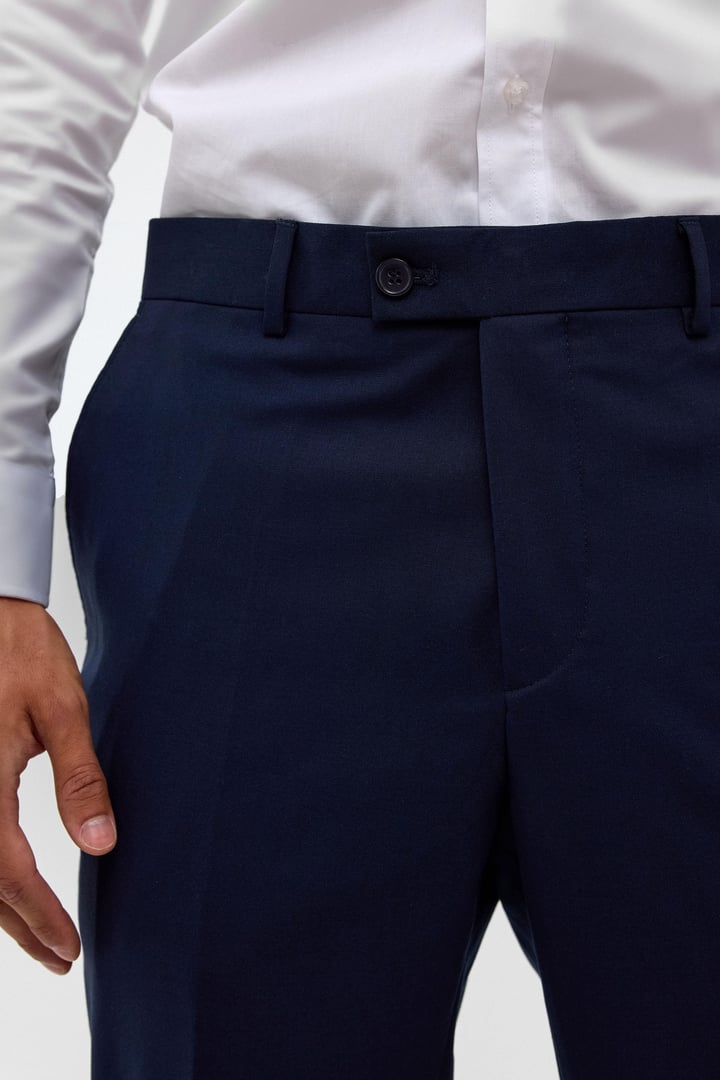 Lacivert Slim Fit Düz Pantolon