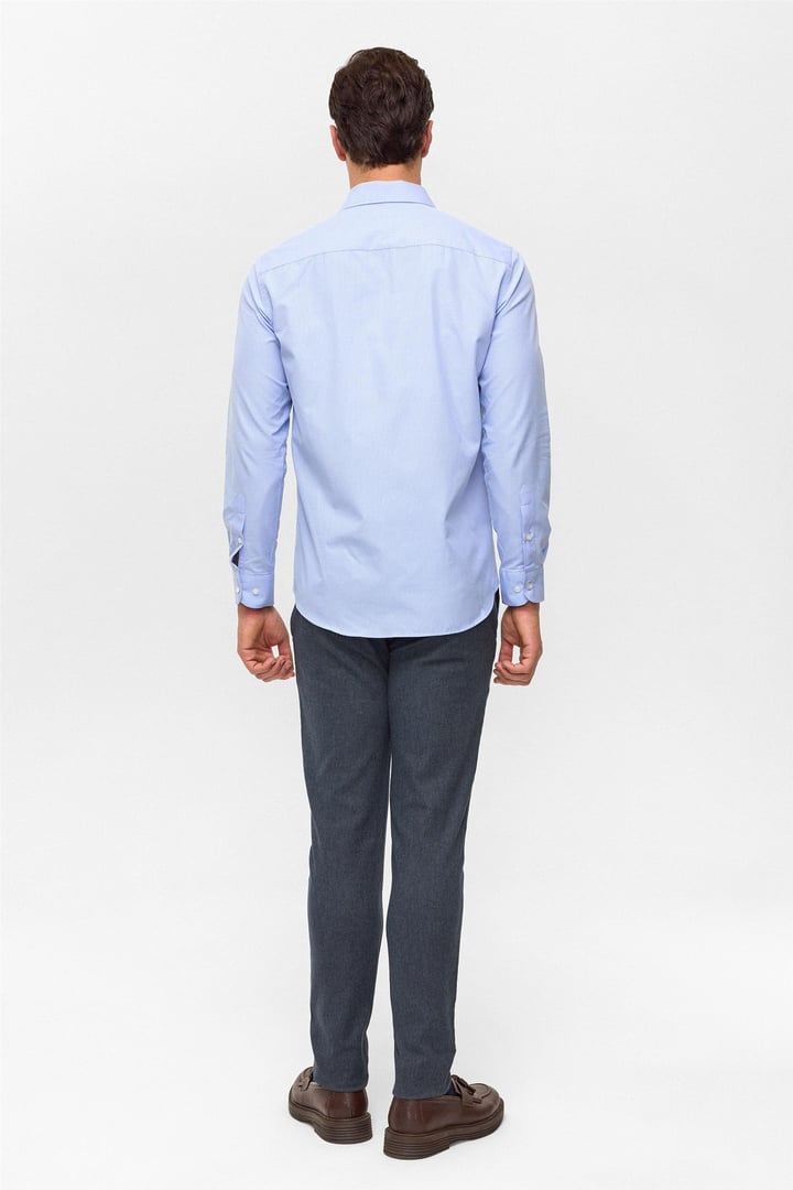 Mavi Regular Desenli Klasik Yaka Gömlek