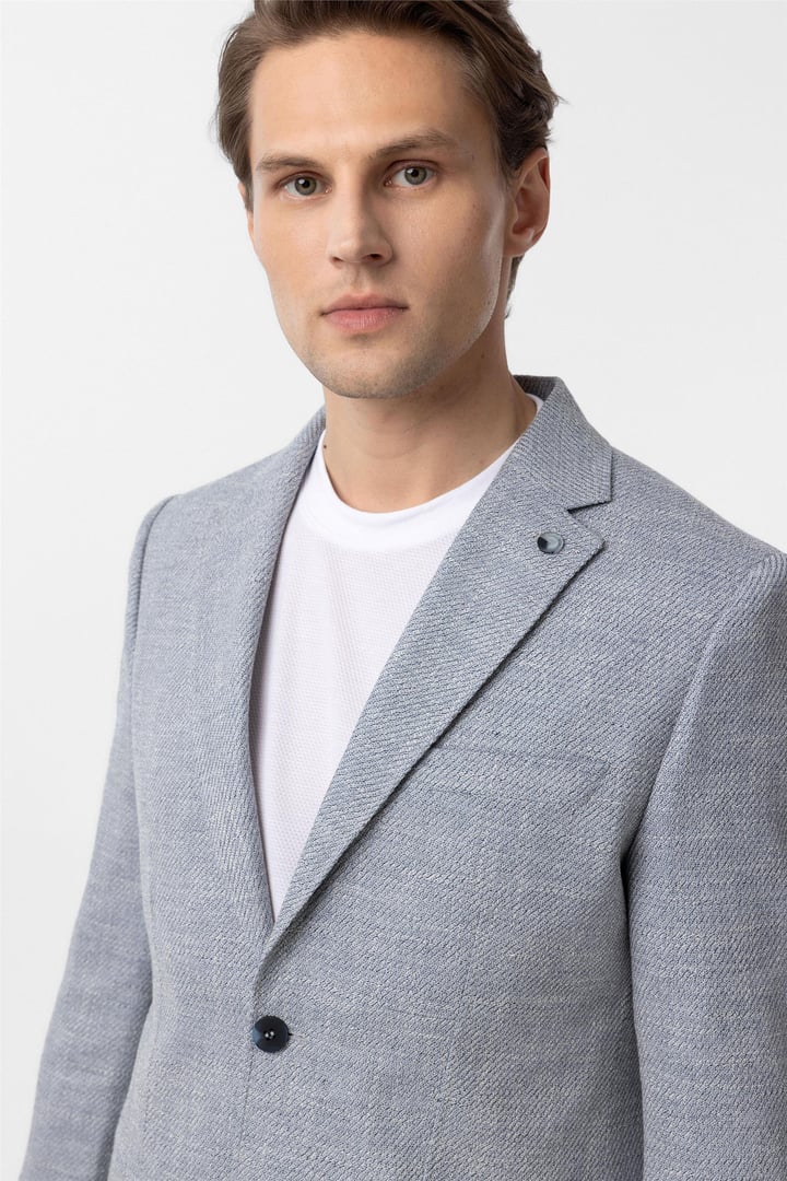 Mavi Slim Fit Düz Mono Yaka 6 Drop Ceket