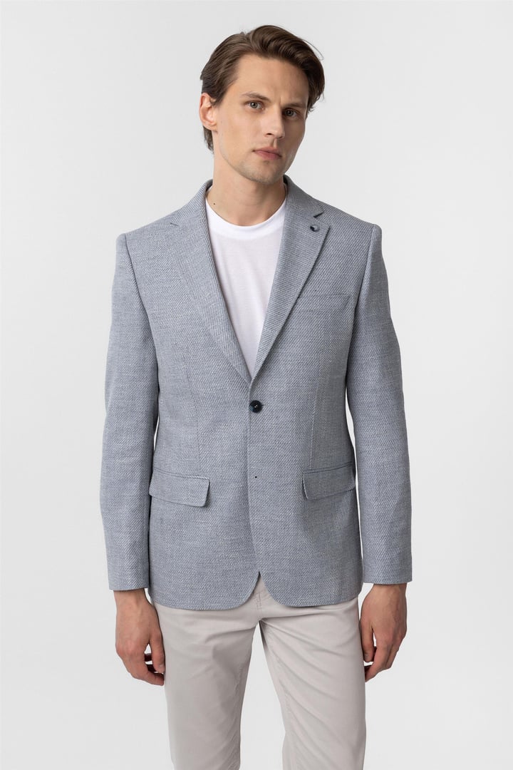 Mavi Slim Fit Düz Mono Yaka 6 Drop Ceket