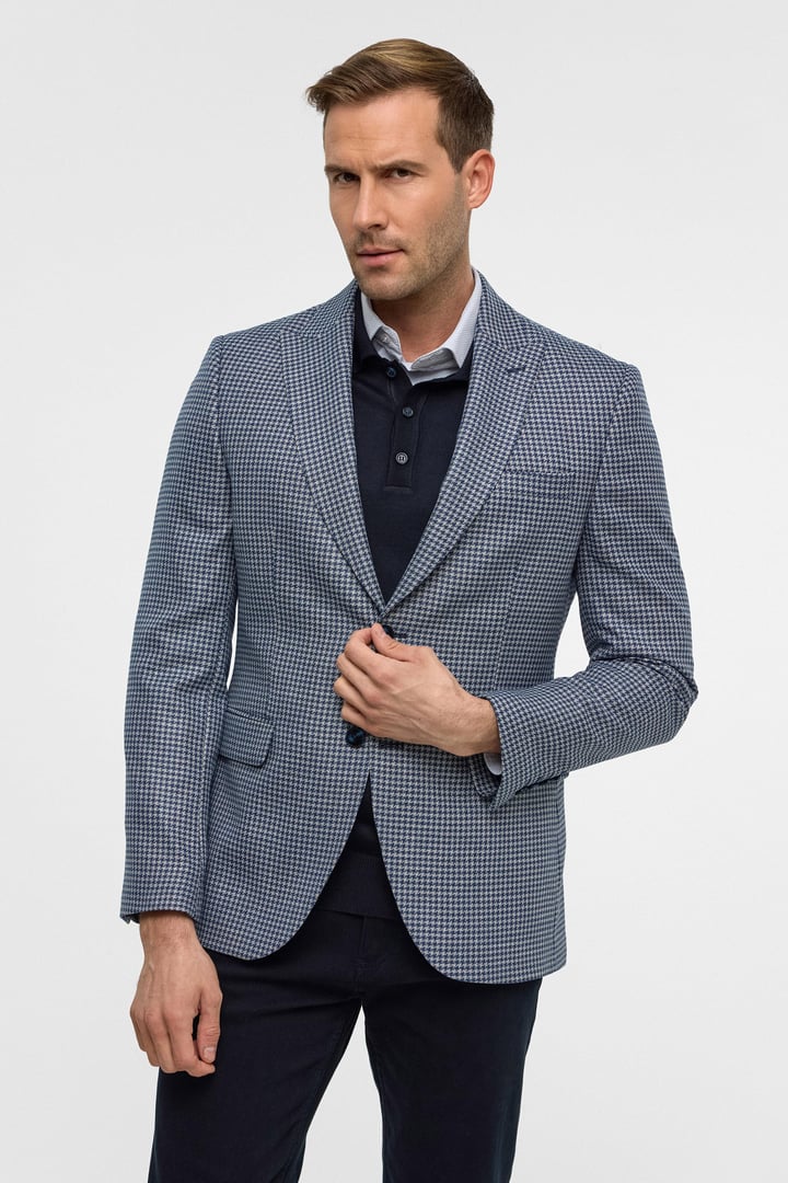 Parlament Mavi Slim Sivri Yaka 6 Drop Ceket