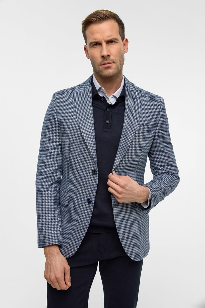 Parlament Mavi Slim Sivri Yaka 6 Drop Ceket