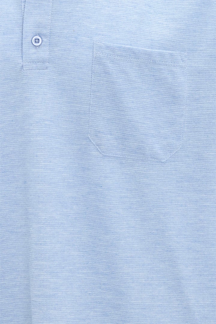 Saks Mavi Regular Armürlü Polo Yaka Tişört