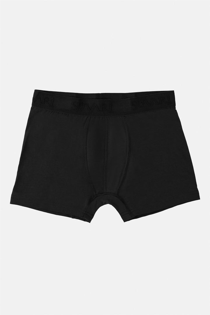 Siyah Regular Düz Boxer