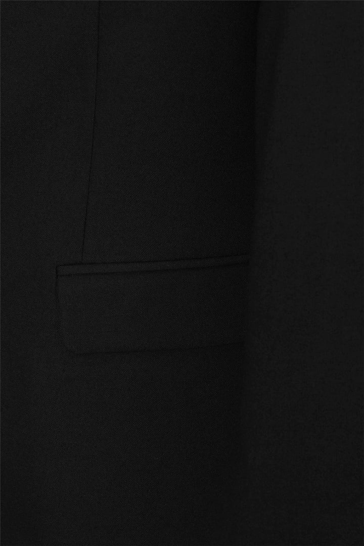 Siyah Regular Düz Mono Yaka 6 Drop Klasik Takım Elbise