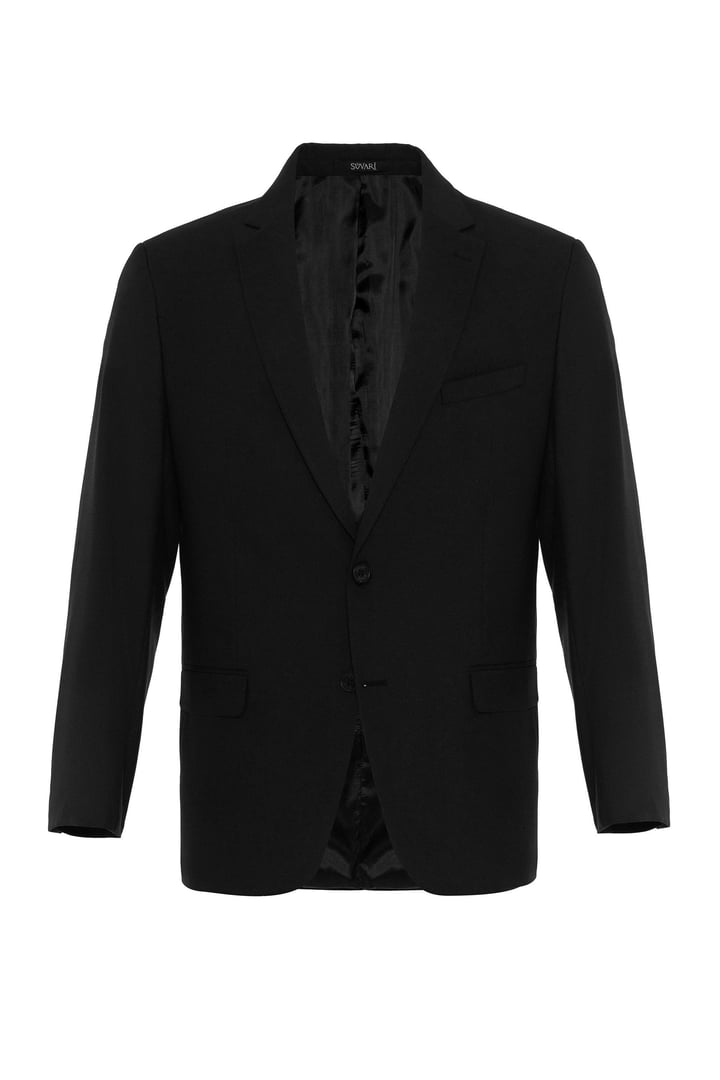 Siyah Regular Düz Mono Yaka 6 Drop Klasik Takım Elbise