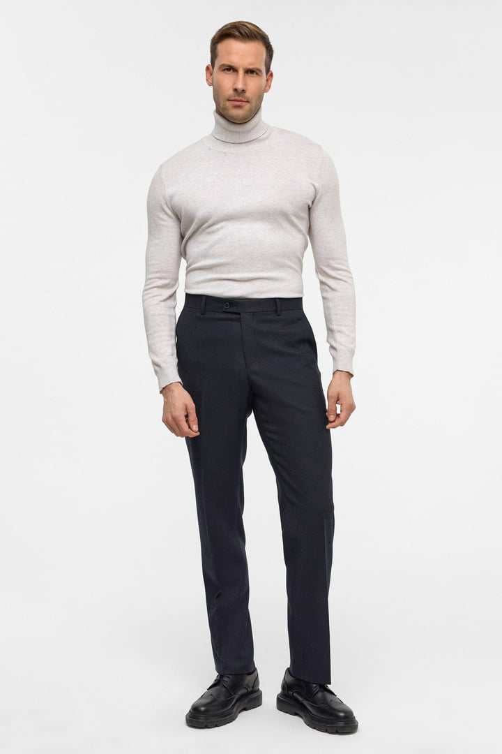 Siyah Slim 5 Cep Kalıp Düz Pantolon