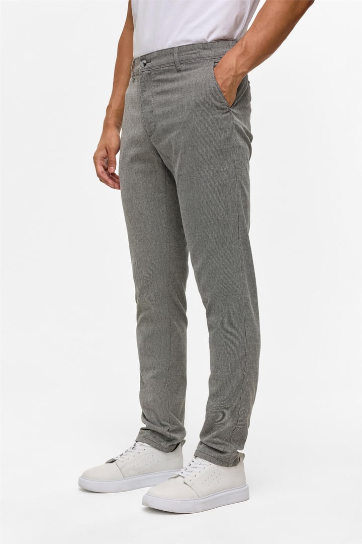 Siyah Slim Armürlü Kanvas Pantolon