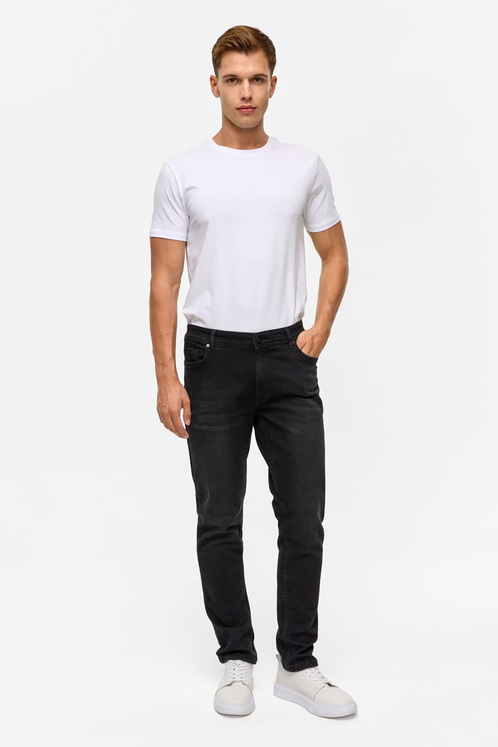 Siyah Slim Denim Pantolon