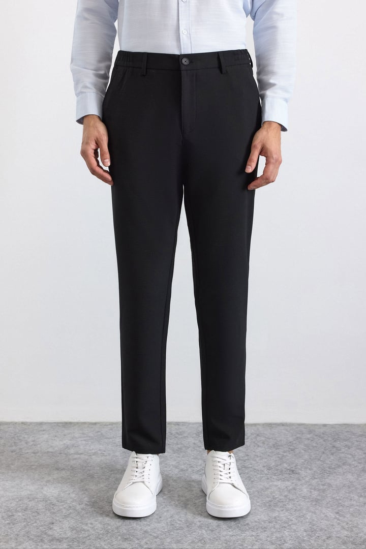 Siyah Slim Düz Jogger Pantolon