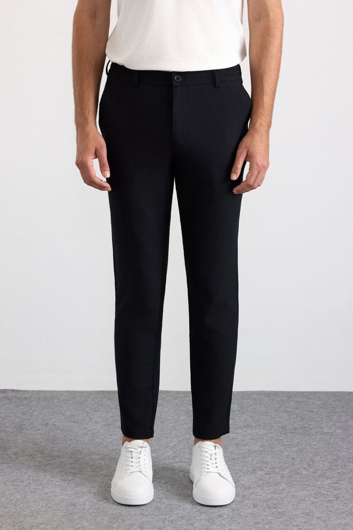 Siyah Slim Düz Jogger Pantolon