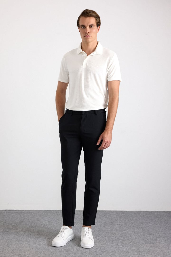 Siyah Slim Düz Jogger Pantolon