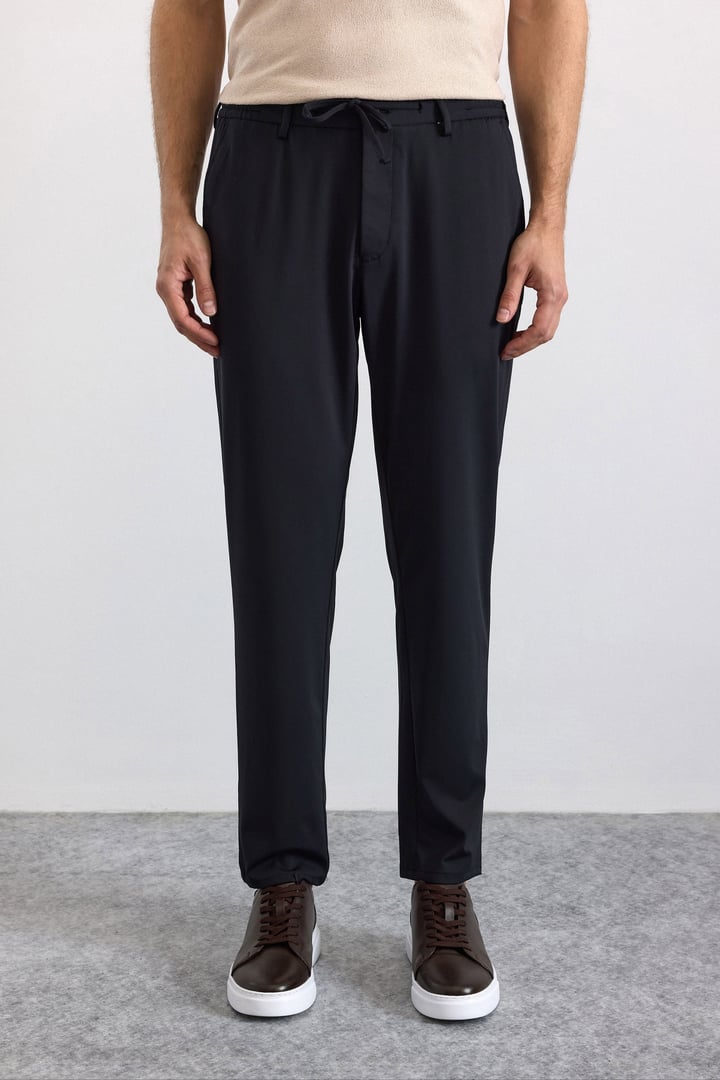 Siyah Slim Düz Jogger Pantolon