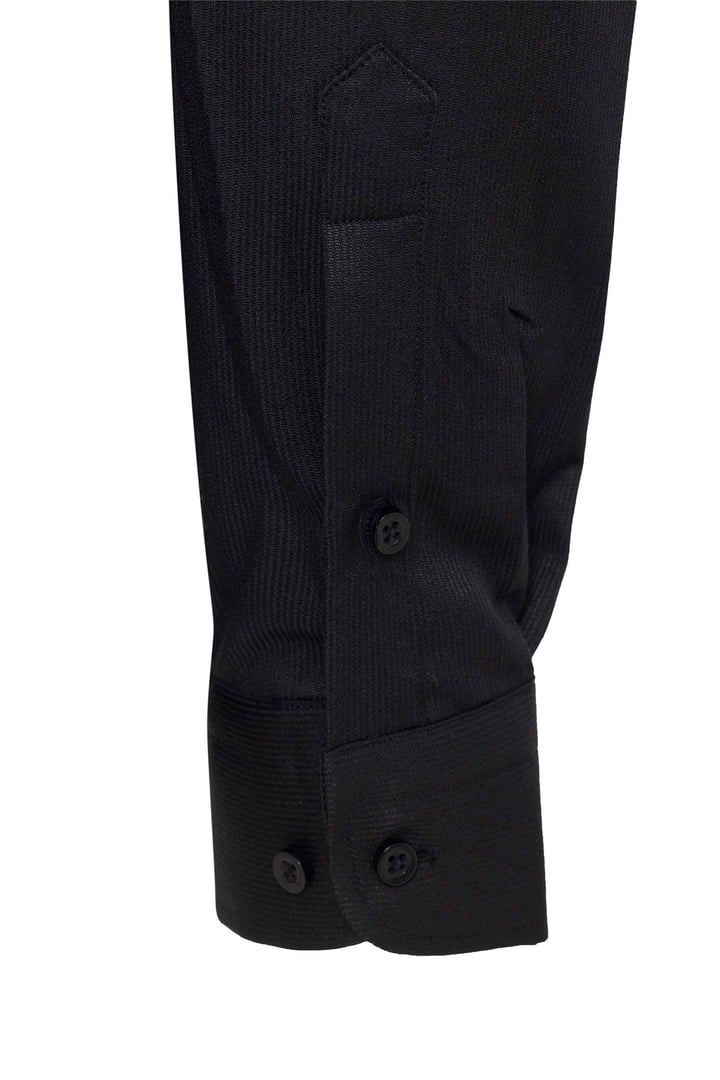 Siyah Slim Fit Düz Klasik Yaka Gömlek