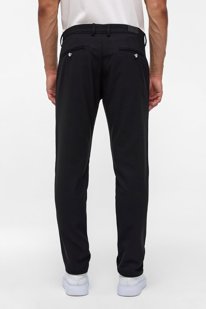 Siyah Slim Fit Desenli Kumaş Pantolon