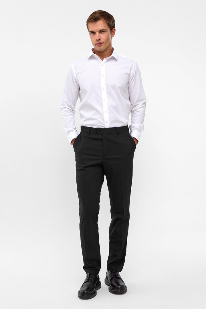 Siyah Slim Fit Düz Pantolon