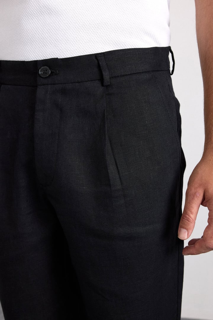 Siyah Smart Fit Düz Lastikli Standart Jogger Pantolon