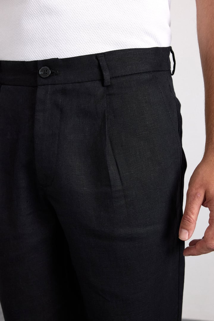 Siyah Smart Fit Düz Lastikli Standart Jogger Pantolon