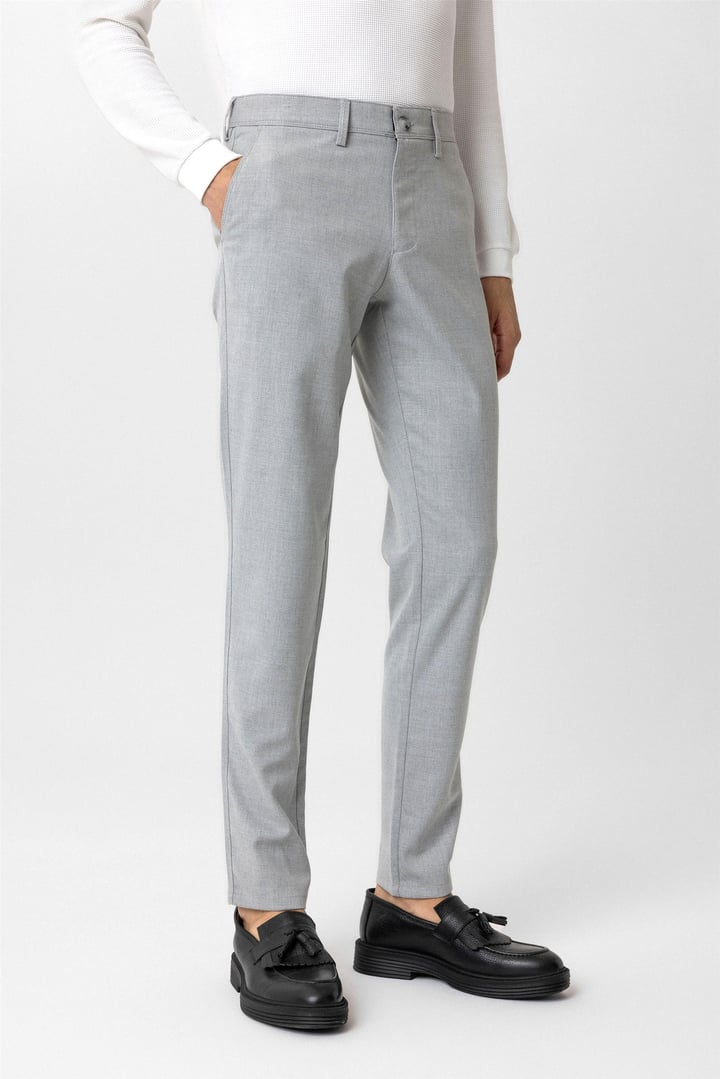Gri Slim Desenli Pantolon