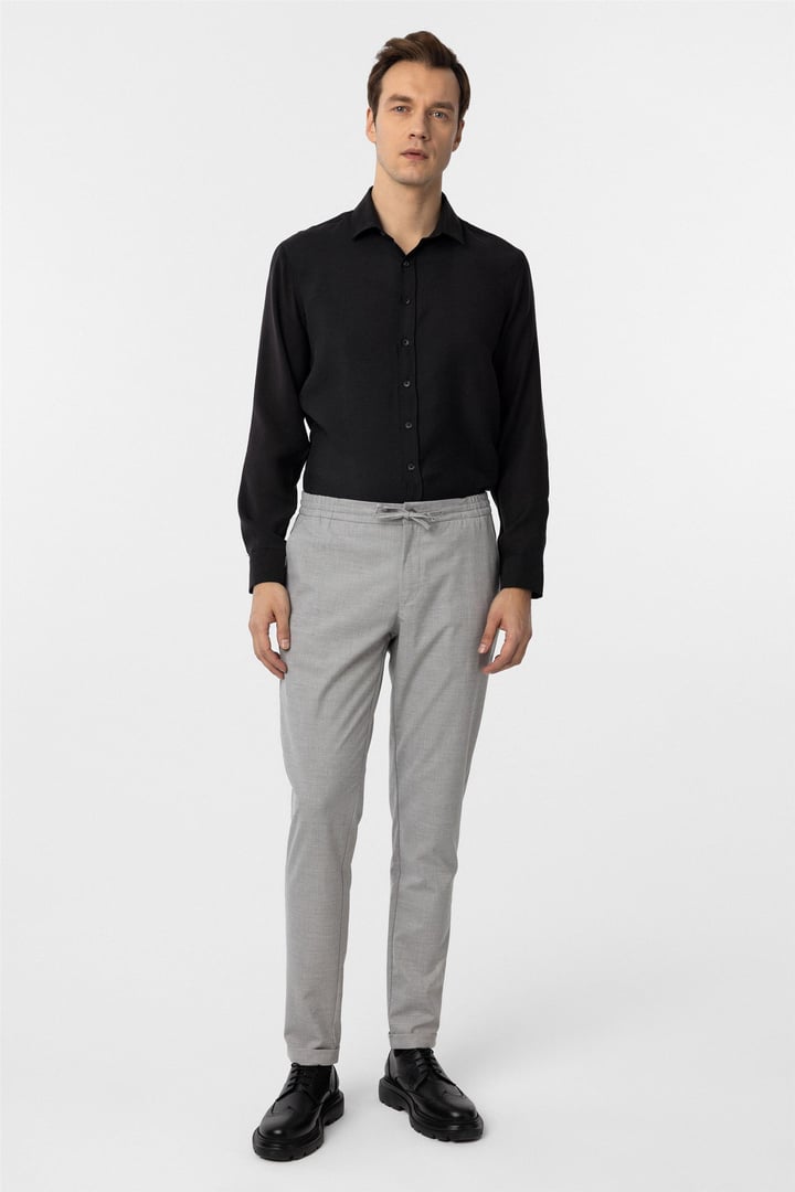 Gri Slim Düz Jogger Pantolon