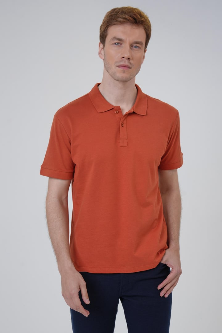 Haki Slim Fit Armürlü Polo Yaka Tişört
