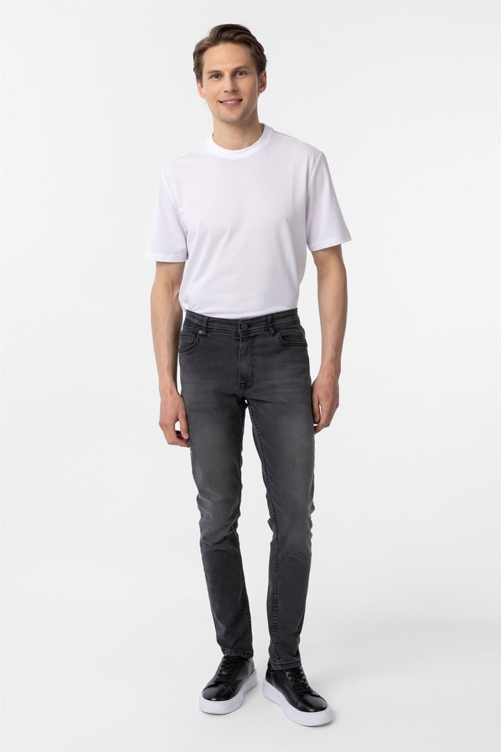Koyu Gri Süper Slim Denim Pantolon