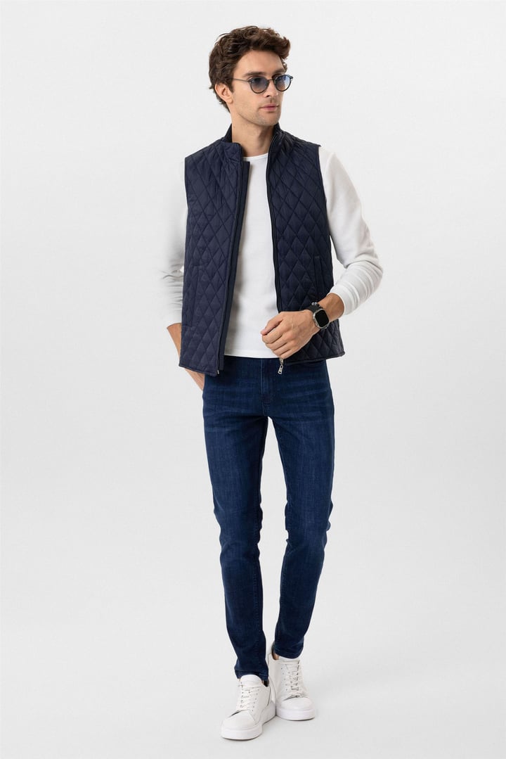 Lacivert Regular Dolum Yelek