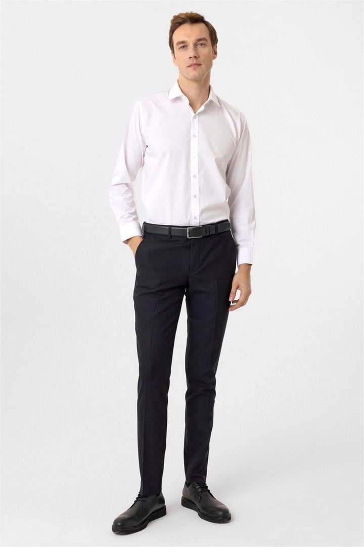 Lacivert Slim Desenli Pantolon