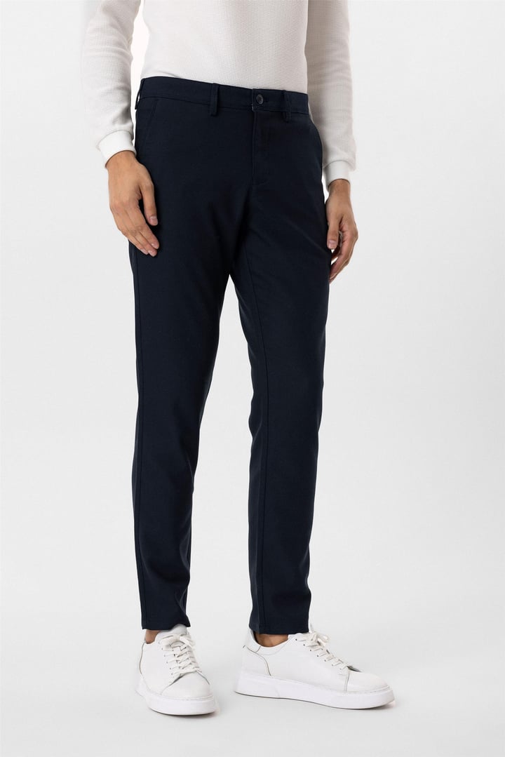 Lacivert Slim Desenli Pantolon