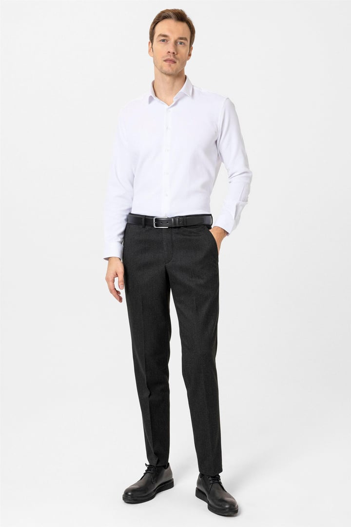 Siyah Regular Desenli Pantolon